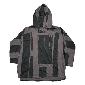 Lurdes Bergada Cut and Sew Printed Colorblock Oversized Gray Hoodie Womens Small